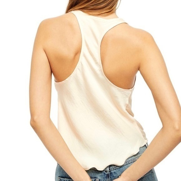 FREE PEOPLE Cream Cinched Camisole Large - Picture 2 of 13
